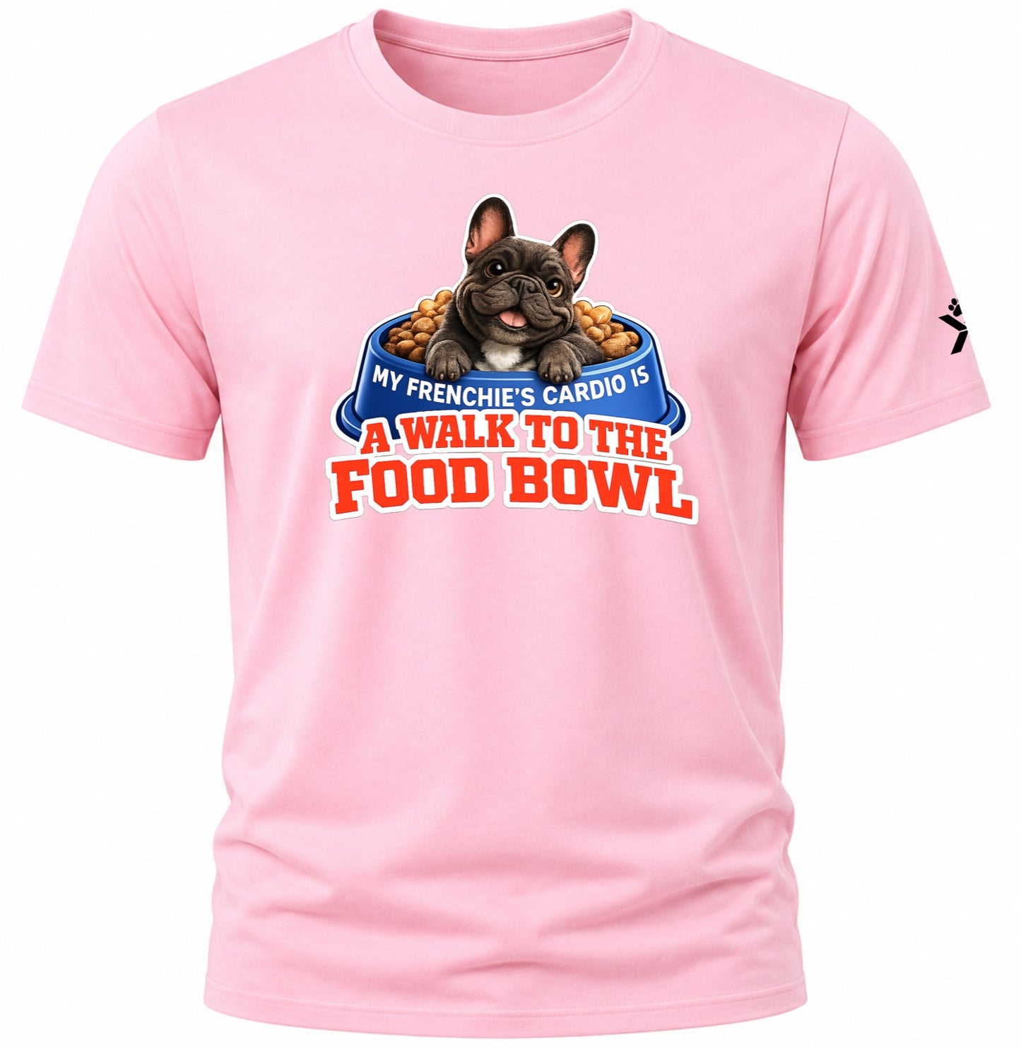 NOMAiX PAWS French Bulldog T-Shirt for Men - My Frenchie's Cardio Is a Walk to the Food Bowl - Funny Dog Dad Gift Tee