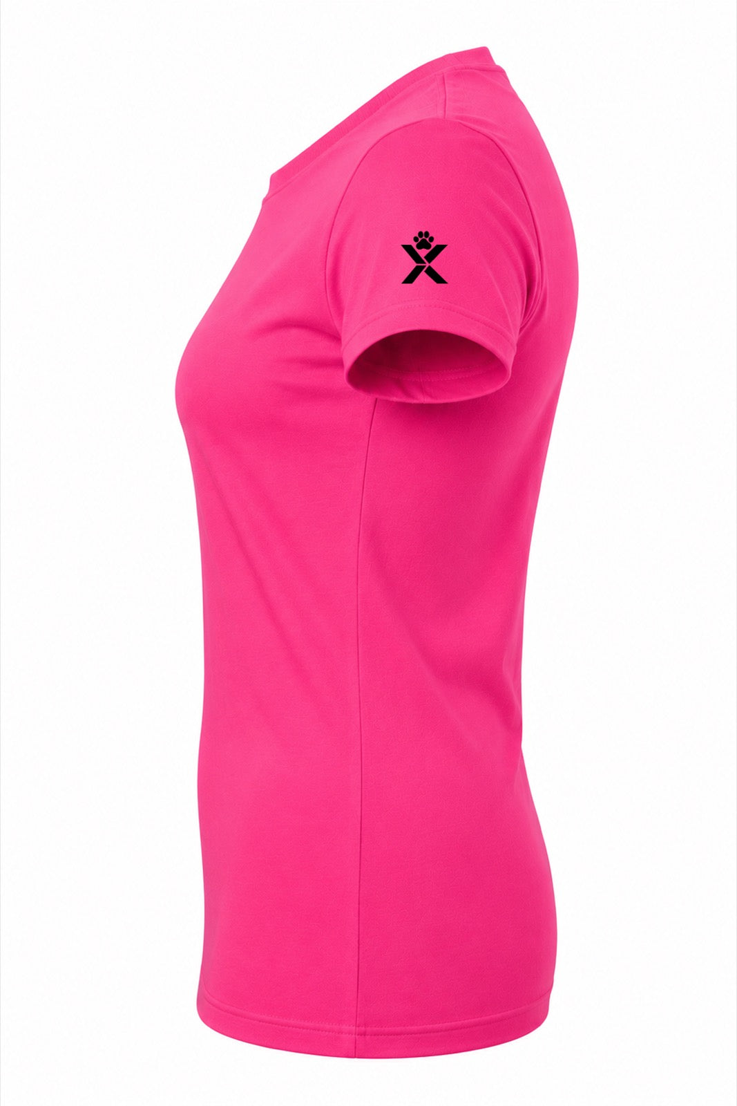 NOMAiX PAWS Husky T-Shirt for Women - My Husky Deserves an Oscar - Funny Dog Mom Gift Tee - Bright Pink - Left